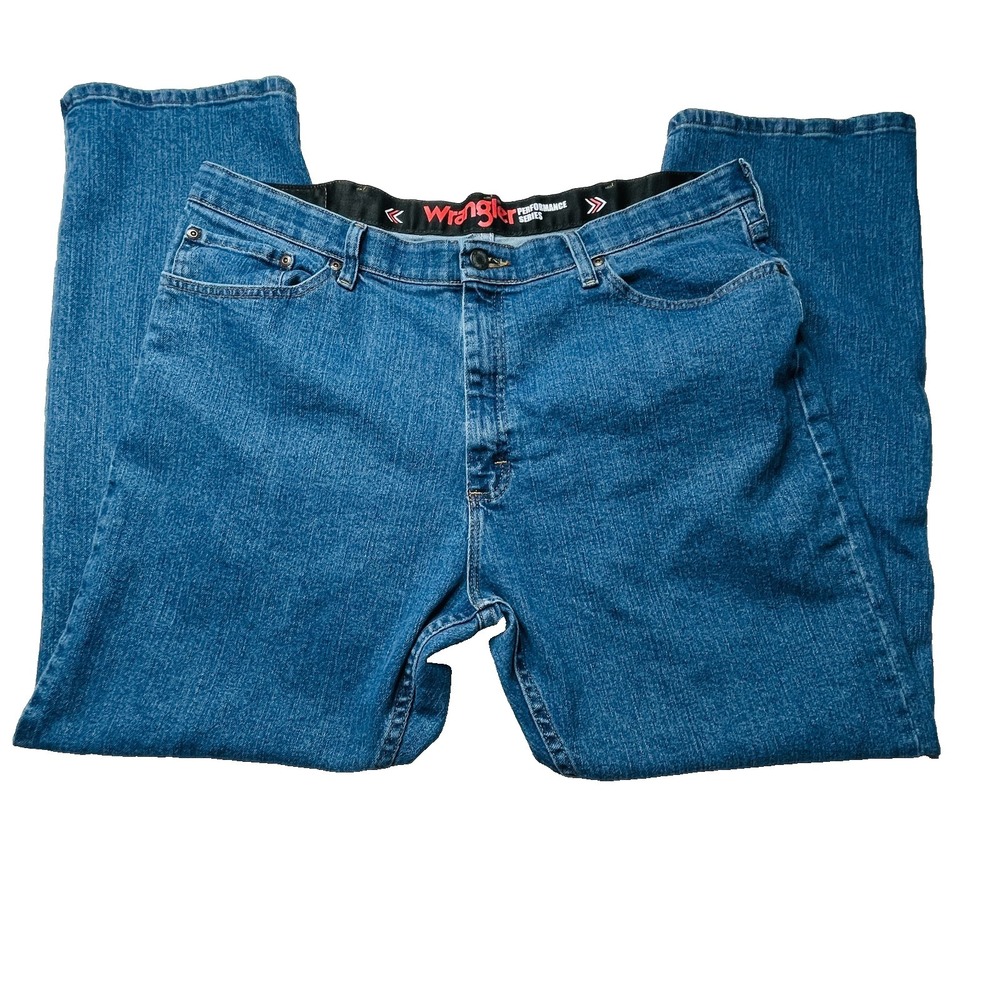 Wrangler Regular Fit Jeans Men 36x30 Blue Denim Classic Western Work Pants